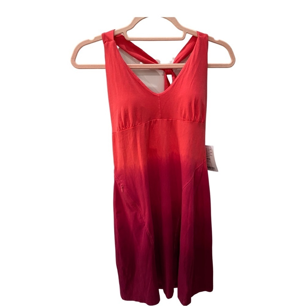 NWT ATHLETA Hali Halter Dress in Dip Dye Watermelon Ombré Size XS